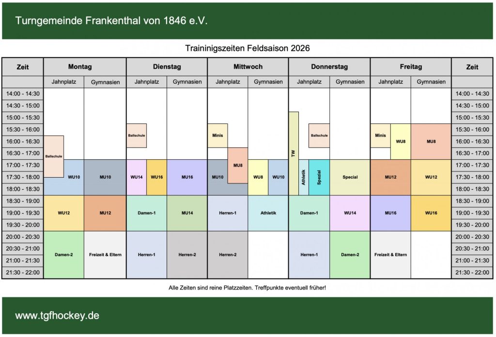 Trainingsplan Feld 2026